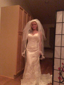 Stella York 'ST5939918' size 12 new wedding dress front view on bride