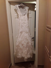 Load image into Gallery viewer, Demetrios &#39;98241&#39; size 6 used wedding dress back view on hanger
