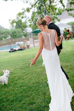Load image into Gallery viewer, Amsale &#39;Heather A672&#39; size 12 used wedding dress back view on bride
