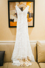 Load image into Gallery viewer, BHLDN &#39;Liesel&#39; size  4 used wedding dress front view on hanger
