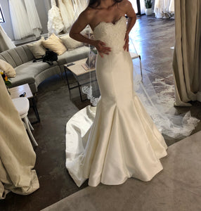 Sareh Nouri 'Paulina' size 2 used wedding dress front view on bride