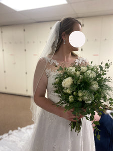 Mori Lee '2130' wedding dress size-12 PREOWNED