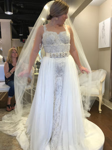 Olia Zavozina 'Fawnie' size 12 new wedding dress front view on bride