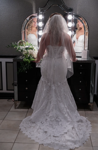 Pnina Tornai 'Love 2018 14687' size 12 used wedding dress back view on bride