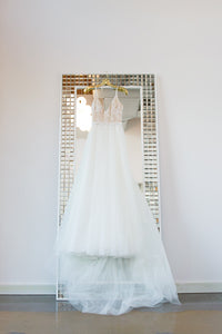 Tara LaTour- Rose And Williams  'Top with Holmes Skirt' size 0 used wedding dress front view on hanger