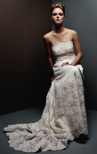 Load image into Gallery viewer, Priscilla of Boston &#39;Strapless&#39; size 4 used wedding dress front view on model
