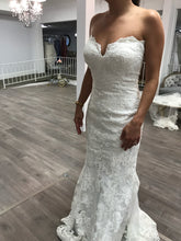 Load image into Gallery viewer, Custom &#39;Strapless Lace&#39; size 2 new wedding dress front view on bride
