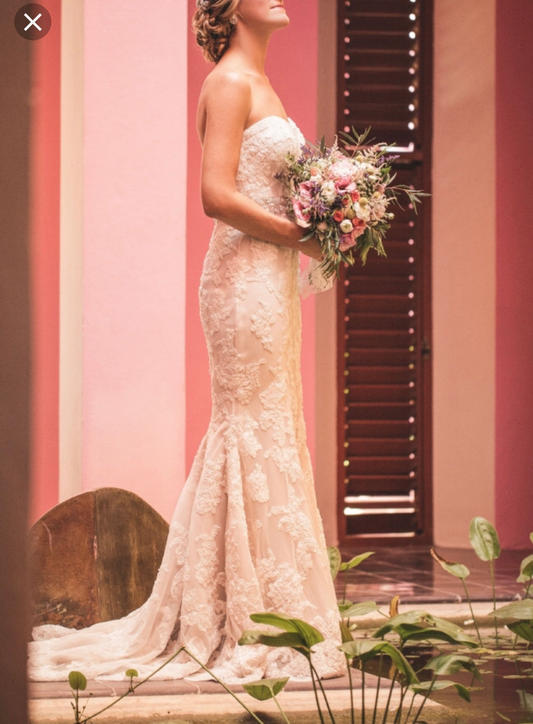 Demetrios 'Illisa' size 10 new wedding dress side view on model