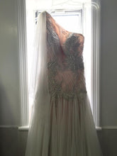 Load image into Gallery viewer, Galina &#39;One Shoulder&#39; size 2 new wedding dress front view on hanger
