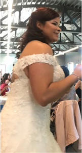 Sophia Tolli 'Vasya' size 14 used wedding dress side view on bride