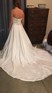 Essence of Australia 'White Ivory' size 10 new wedding dress back view on bride