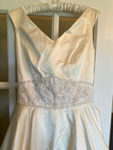 Load image into Gallery viewer, Custom &#39;Silk with beaded bodice&#39; wedding dress size-10 PREOWNED
