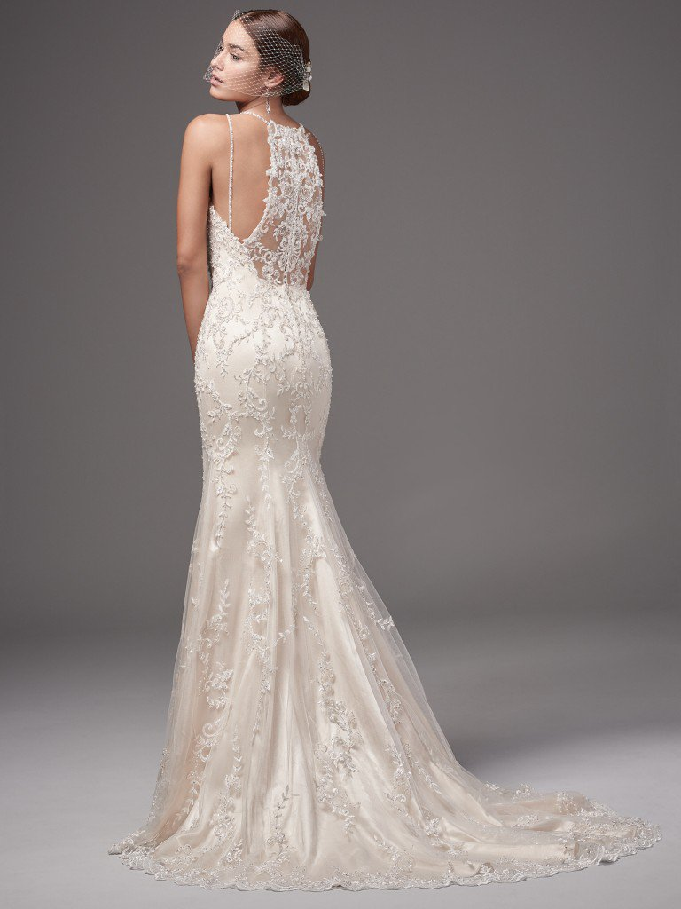 Maggie Sottero 'Oakley' size 10 new wedding dress back view on model