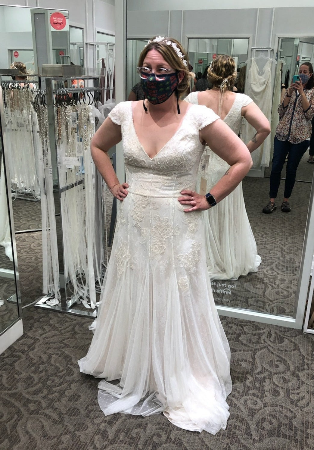 Melissa Sweet 'Cap Sleeve Point D'Espirit Wedding Dress' wedding dress size-14 NEW