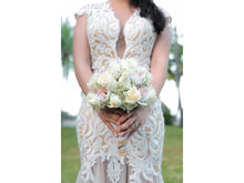 Load image into Gallery viewer, Calle Blanche &#39;Lydia&#39; size 8 used wedding dress front view on bride
