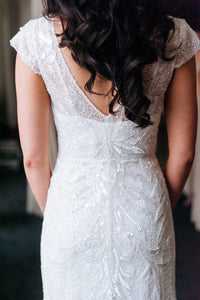 Rosa Clara 'Ubela' size 2 used wedding dress back view on bride