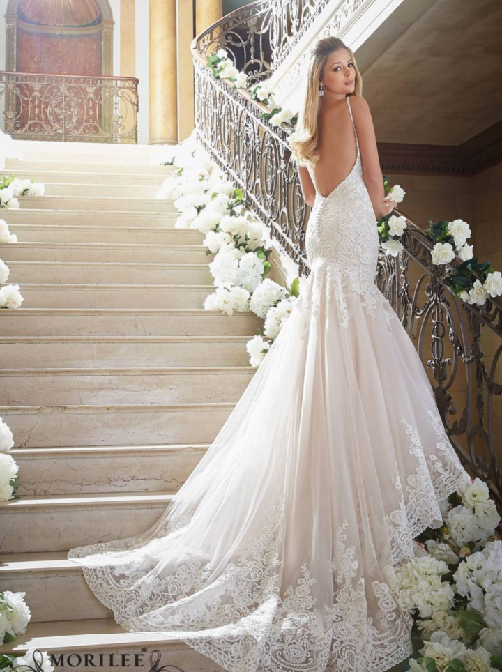 Mori Lee 'Madeline Gardner' size 6 new wedding dress back view on model