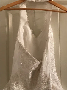 Oleg Cassini 'Tulle' size 6 used wedding dress back view on hanger