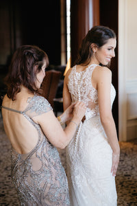 Essence of Australia '2174' size 2 used wedding dress back view on bride