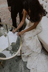 Matthew Christopher 'Emma' size 4 new wedding dress front view on bride