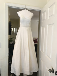 Amsale 'Rowan' size 2 used wedding dress front view on hanger