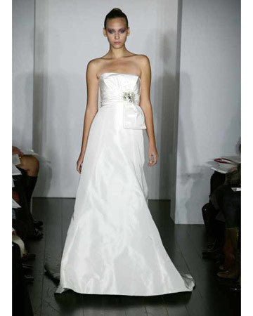 Amsale 'Audrey' Strapless Silk Wedding Dress - Amsale - Nearly Newlywed Bridal Boutique - 1