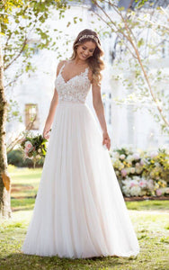 Stella York '6555 IV' size 4 new wedding dress front view on bride