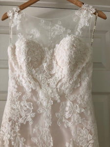 Maggie Sottero 'Jovi' size 8 used wedding dress front view on hanger