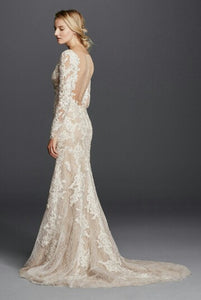 Galina 'Signature' size 2 used wedding dress back view on model
