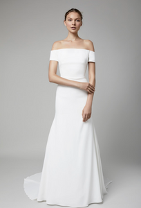 Lela Rose 'Capri' size 2 used wedding dress front view on model