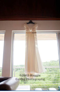 J. Mendel 'Limited Edition Anniversary' size 2 used wedding dress front view on hanger