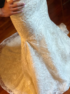 Modern Trousseau 'Sailor' size 12 used wedding dress front view on bride