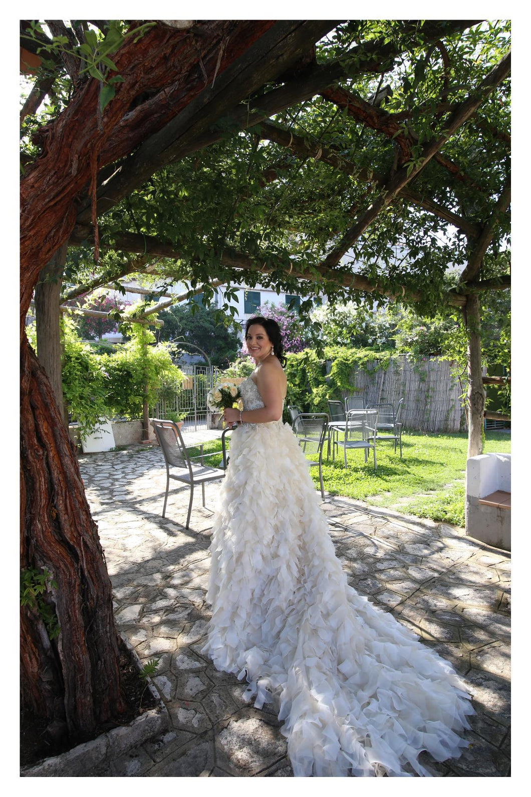 Maggie Sottero 'Jahalia' size 8 used wedding dress back view on bride