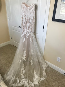 Enzoani 'Katerina' size 6 new wedding dress back view on hanger