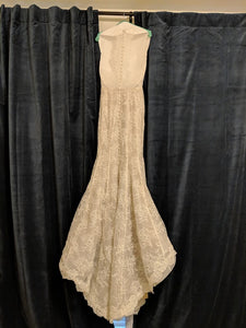 Lian Carlo' 6885' size 10 used wedding dress back view on hanger