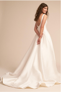 BHLDN 'Bishop' size 8 new wedding dress back view on model