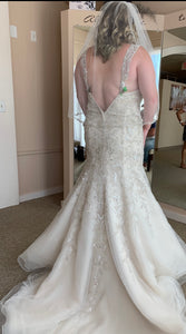 david tutera for mon cheri '116229' wedding dress size-14 NEW