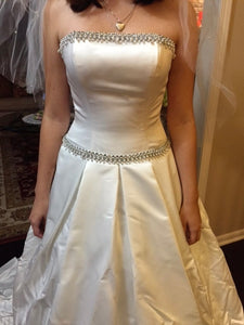 Paula Varsalona 'Custom Strapless Beaded Ball Gown' wedding dress size-06 NEW