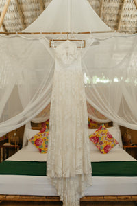 Rue De Seine 'Ferry Night' size 8 used wedding dress front view on hanger