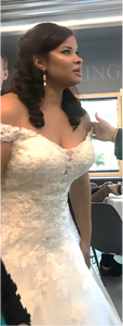 Sophia Tolli 'Vasya' size 14 used wedding dress front view on bride