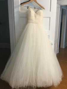 Tara Keely '2161' size 8 used wedding dress front view on hanger
