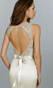 Tara Keely '2455' size 8 used wedding dress back view on model