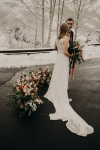 Pronovias 'Escala' size 4 used wedding dress back view on bride