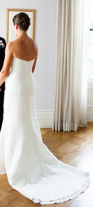 Robert Bullock 'Virgina' size 8 used wedding dress back view on bride