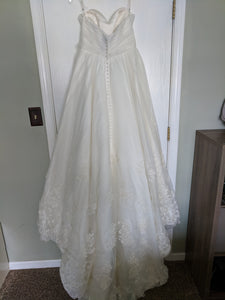 Allure Bridals '8757' size 12 used wedding dress back view on hanger