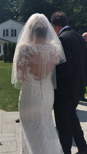 Mon Cheri Bridal 'Eden' size 10 used wedding dress back view on bride