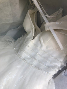 Galina Signature 'Plunging Sequin' wedding dress size-04 NEW
