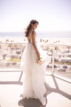 Load image into Gallery viewer, Hayley Paige &#39;Dare&#39; size 6 used wedding dress back view on bride
