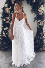 Load image into Gallery viewer, Custom &#39;Lace Beach&#39; size 0 new wedding dress front view on model
