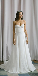 Alexandra Grecco 'Emma' size 8 sample wedding dress front view on model